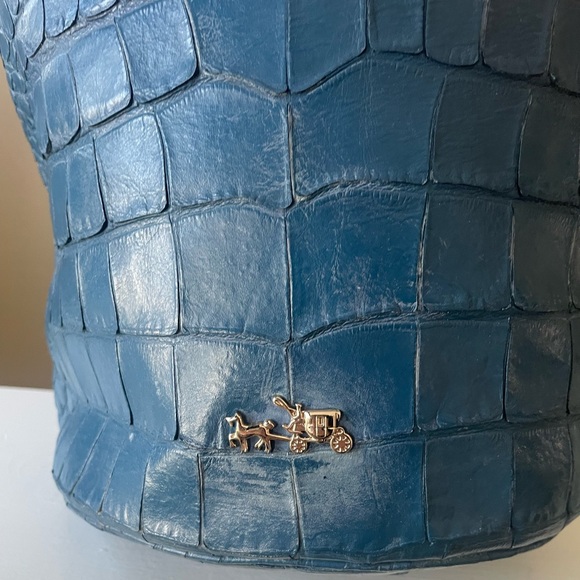 VINTAGE RARE COACH CROC EMBOSSED BUCKET LARGE BAG - Picture 7 of 12